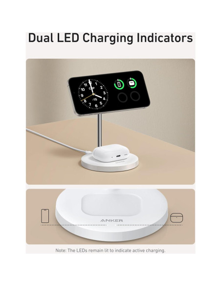 Soporte de Carga Inalámbrico Anker MagGo 15W para iPhone 16 Soporte de Carga Inalámbrico Anker MagGo 15W para iPhone 16