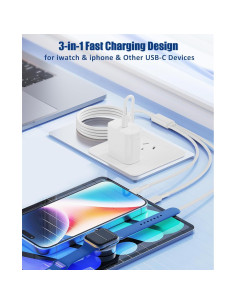 Cargador 3 en 1 USB-C 20W para Apple Watch y iPhone 2