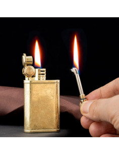 Encendedor 2 en 1 RUIXI Antiguo Keroseno Latón 67x36mm 2