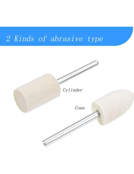 100 Piezas Ruedas de Pulido de Fieltro Luo Ke 4-10mm