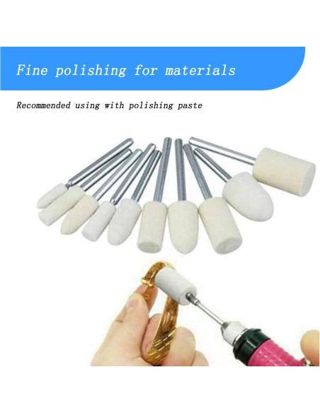 100 Piezas Ruedas de Pulido de Fieltro Luo Ke 4-10mm