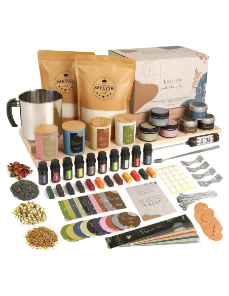 Kit de Fabricación de Velas SAEUYVB - Cera de Soja y Aromas
