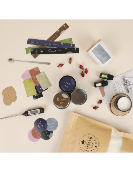 Kit de Fabricación de Velas SAEUYVB - Cera de Soja y Aromas