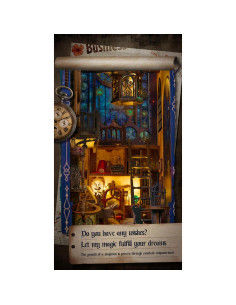 Kit de Rincón de Libros FLYNOVA - Casa Miniatura 3D DIY 2