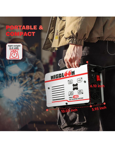 Máquina de Soldadura Inversor IGBT 140A Migbloom Mini MMA