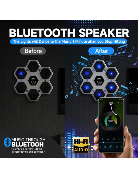 Máquina de Boxeo Musical Tomzio BM01 con Guantes y Bluetooth Máquina de Boxeo Musical Tomzio BM01 con Guantes y Bluetooth