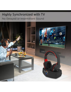 Auriculares Inalámbricos WallarGe para TV con Base RF 20h 2