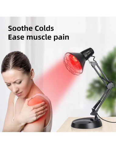 Lámpara de Calor Infrarrojo Okyna 150W Ajustable para Alivio