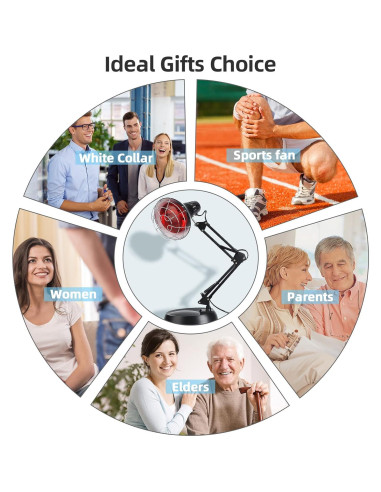 Lámpara de Calor Infrarrojo Okyna 150W Ajustable para Alivio