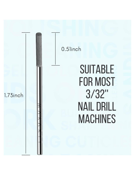 Broca de Uñas Makartt 3XF para Cutículas 2,38 cm Fina