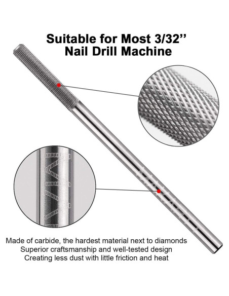 Broca de Uñas Makartt 3XF para Cutículas 2,38 cm Fina