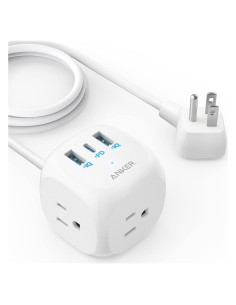 Regleta Anker 321 con 3 Salidas y Carga USB-C 1.52m