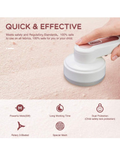 Raspador de tela eléctrico 3 cuchillas recargable para ropa 2
