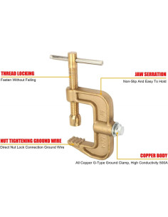 Pinza de Tierra Tyenaza 500A de Latón para Soldadura 2