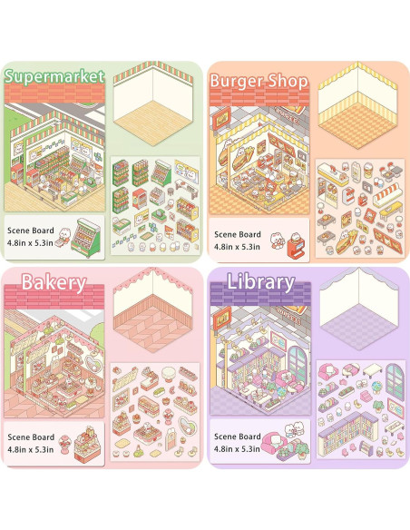 8 Juegos de Pegatinas 3D Cyhdddr para Crear Escenas