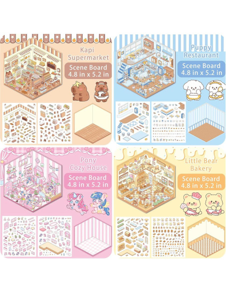 8 Juegos de Pegatinas 3D Cyhdddr para Crear Escenas