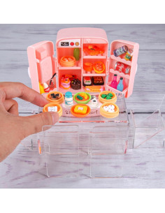 Mini Refrigerador Casa de Muñecas WEHOO con Comida y Muebles 2