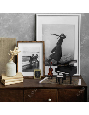 iLAND Caja de Música Miniatura Piano y Violín 1/12 Romántica