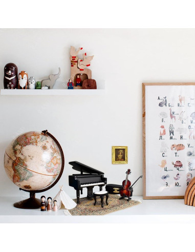 iLAND Caja de Música Miniatura Piano y Violín 1/12 Romántica