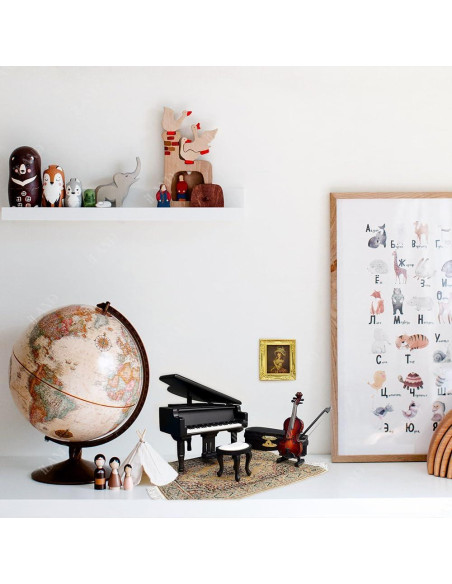 iLAND Caja de Música Miniatura Piano y Violín 1/12 Romántica