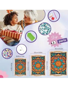 Kit de Arte de Diamante EWJRNSF 19.8x29.9 cm Madera Mandala 2