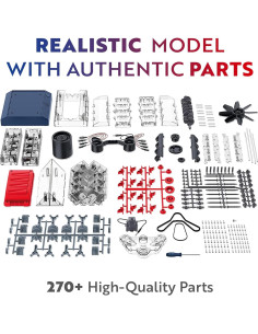 Kit Motor Mini V8 Playz - 270 Piezas STEM para 12 Años 2