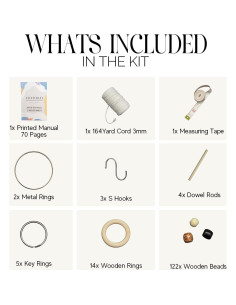 Kit de Macramé CULETCRAFT 153 piezas con libro y accesorios 2