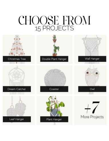 Kit de Macramé CULETCRAFT 153 piezas con libro y accesorios