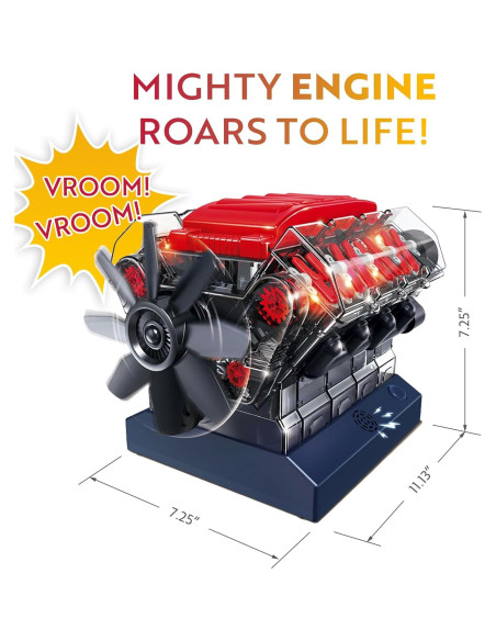 Kit Motor Mini V8 Playz - 270 Piezas STEM para 12 Años