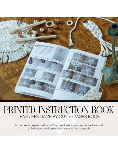 Kit de Macramé CULETCRAFT 153 piezas con libro y accesorios