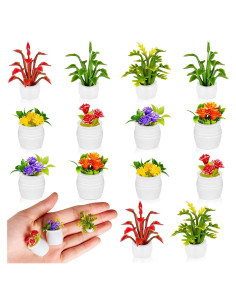 Skylety 14 Piezas Plantas Miniatura para Casa de Muñecas