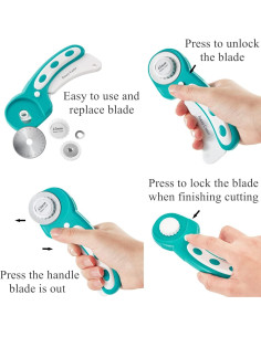 Juego de Cortadores Rotativos - Acolchado A2, 1,72 kg, Turquesa 2