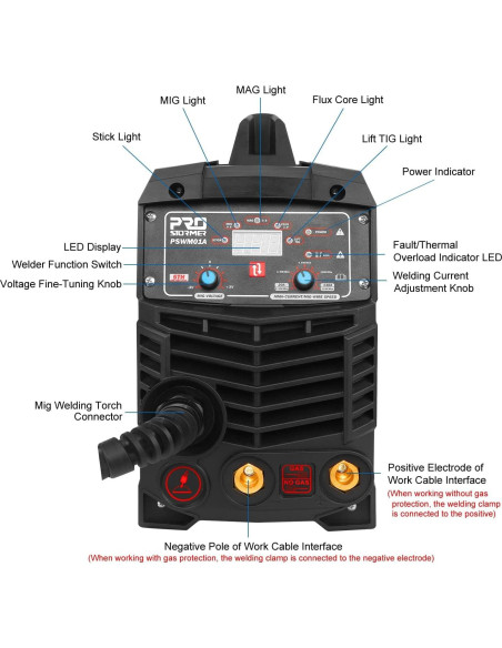 Soldadora Prostormer 3 en 1 MIG/TIG/MMA Pantalla Digital