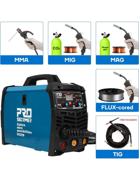 Soldadora Prostormer 3 en 1 MIG/TIG/MMA Pantalla Digital