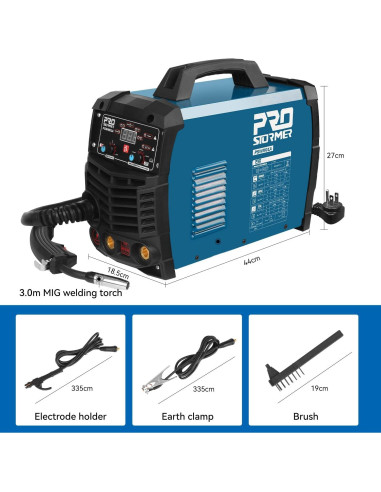 Soldadora Prostormer 3 en 1 MIG/TIG/MMA Pantalla Digital