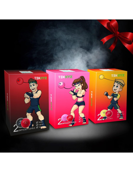 Bola de Boxeo TEKXYZ con Banda para la Cabeza - Amarillo/Rojo