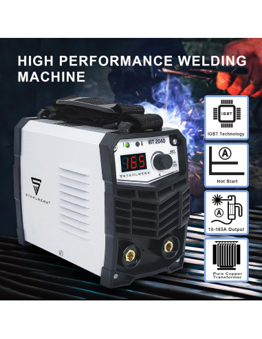 Soldadora Inverter MMA S STAHLWERK WT2040 165A Digital