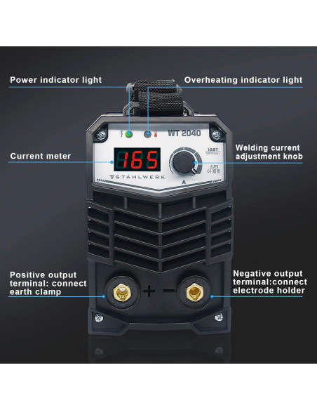 Soldadora Inverter MMA S STAHLWERK WT2040 165A Digital