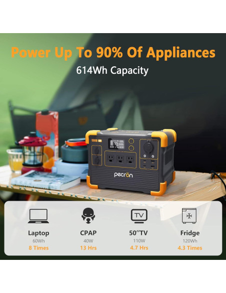 Estación de Energía Portátil Pecron E600LFP 614Wh 1200W