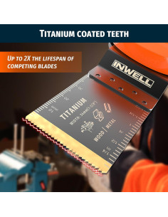 3 Hojas de Sierra Oscilante Inwell Titanio 10.8cm para Madera y Metal 2