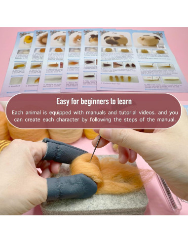 Kit de Fieltro ZygoFelts 6pcs Animales para Manualidades