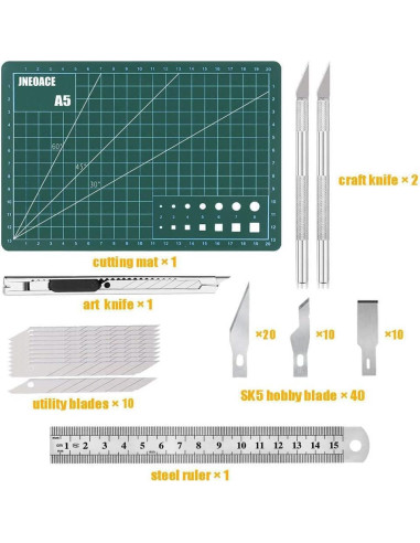Kit de cuchillos Jneoace para manualidades con 40 hojas