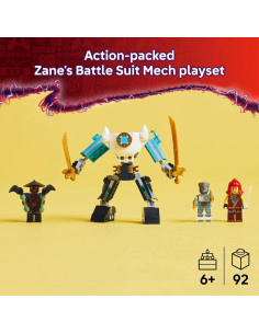 LEGO NINJAGO Traje de Batalla Zane Mech 3 Minifiguras 2