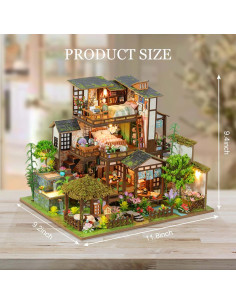 Kit de Casa de Muñecas DIY PINYUE Patio de Primavera 1.44 kg 2