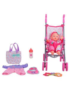 Set de Muñeca Bebé con Cochecito Fonerange 30.48 cm
