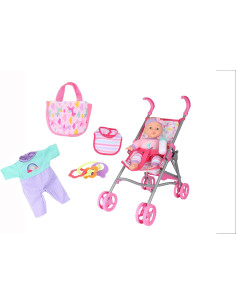 Set de Muñeca Bebé con Cochecito Fonerange 30.48 cm 2