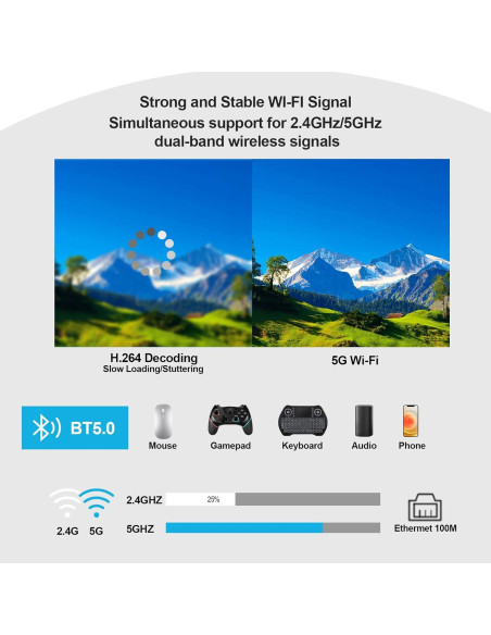 GREVA Android TV Box 11.0 4K 2GB RAM 16GB ROM WiFi Dual