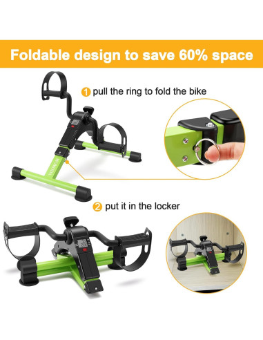 Mini Bicicleta de Ejercicio MOMODA Plegable con Monitor LCD
