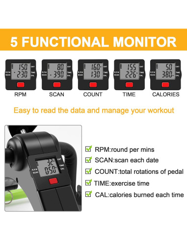 Mini Bicicleta de Ejercicio MOMODA Plegable con Monitor LCD