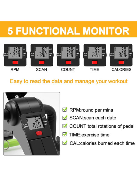 Mini Bicicleta de Ejercicio MOMODA Plegable con Monitor LCD